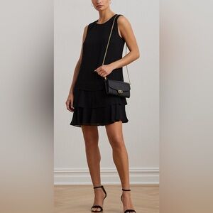 Lauren Ralph Lauren Crinkle Georgette Shift Dress With Flowing Tiered Skirt